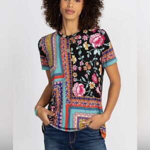 Johnny Was Bamboo lookout Favorite crew neck swing tee, S